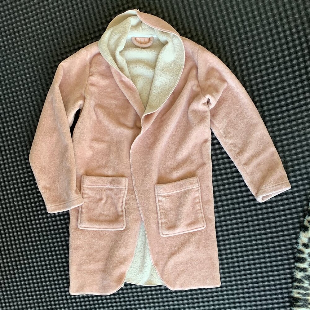 Like New M Cozy All Day Warm Robe, Pink and Beige